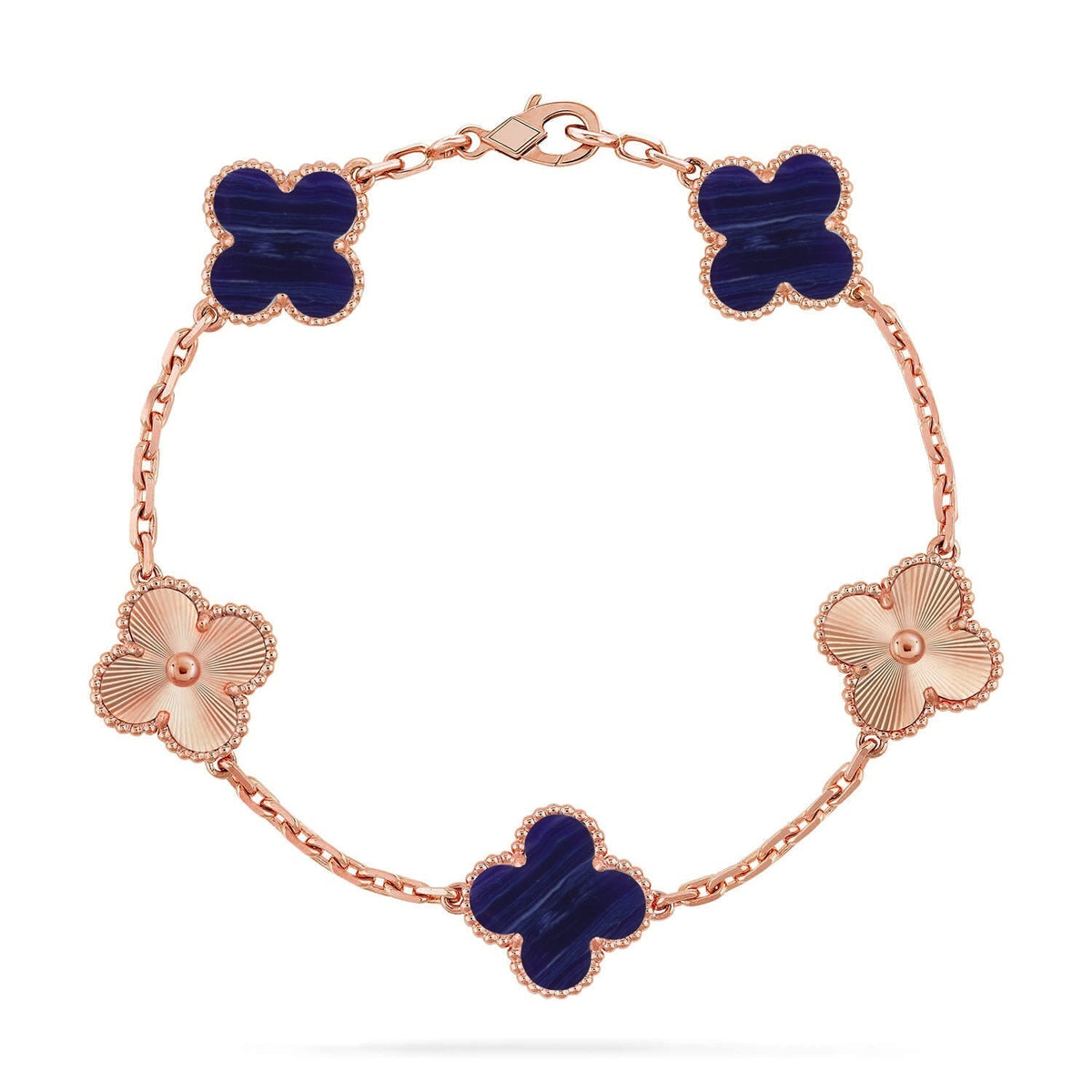 [AuraJewelry]New CLOVER 5 MOTIF PURPLE STRIPES BRACELET COLLECTION