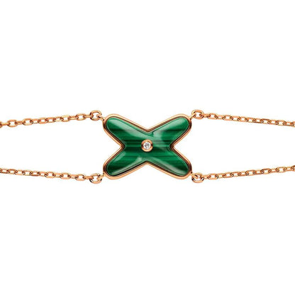 ¡®AuraJewelry¡¯JEUX BRACELET MALACHITE PINK GOLD 1 DIAMOND