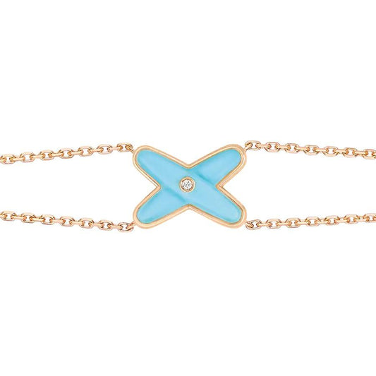 ¡®AuraJewelry¡¯JEUX BRACELET TURQUOISE PINK GOLD 1 DIAMOND
