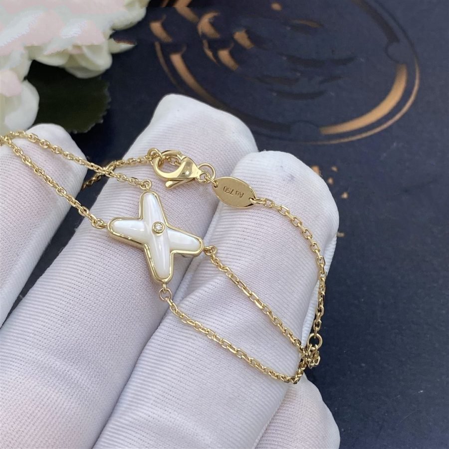 ¡®AuraJewelry¡¯JEUX BRACELET WHITE MOP GOLD 1 DIAMOND