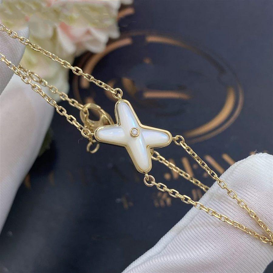 ¡®AuraJewelry¡¯JEUX BRACELET WHITE MOP GOLD 1 DIAMOND