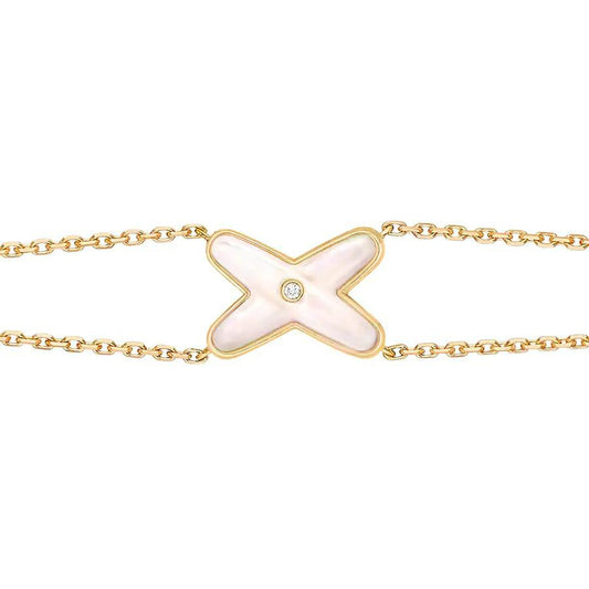 ¡®AuraJewelry¡¯JEUX BRACELET WHITE MOP GOLD 1 DIAMOND