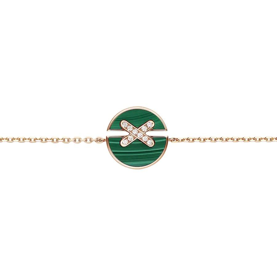 ¡®AuraJewelry¡¯JEUX DE BRACELET MALACHITE PINK GOLD DIAMONDS