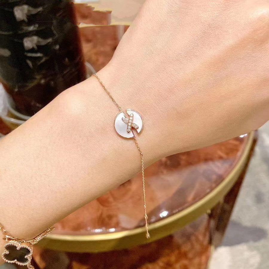 ¡®AuraJewelry¡¯JEUX DE BRACELET MOP PINK GOLD DIAMONDS