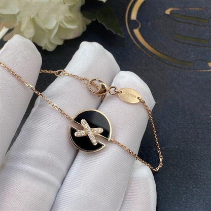 ¡®AuraJewelry¡¯JEUX DE BRACELET ONYX PINK GOLD DIAMOND