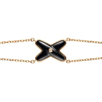 ¡®AuraJewelry¡¯JEUX BRACELET ONYX PINK GOLD 1 DIAMOND