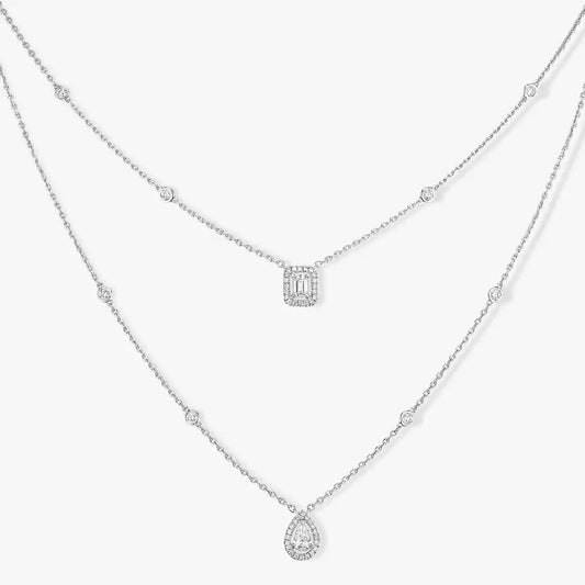 [AuraJewelry]Diamond Necklace My Twin 2 Rows