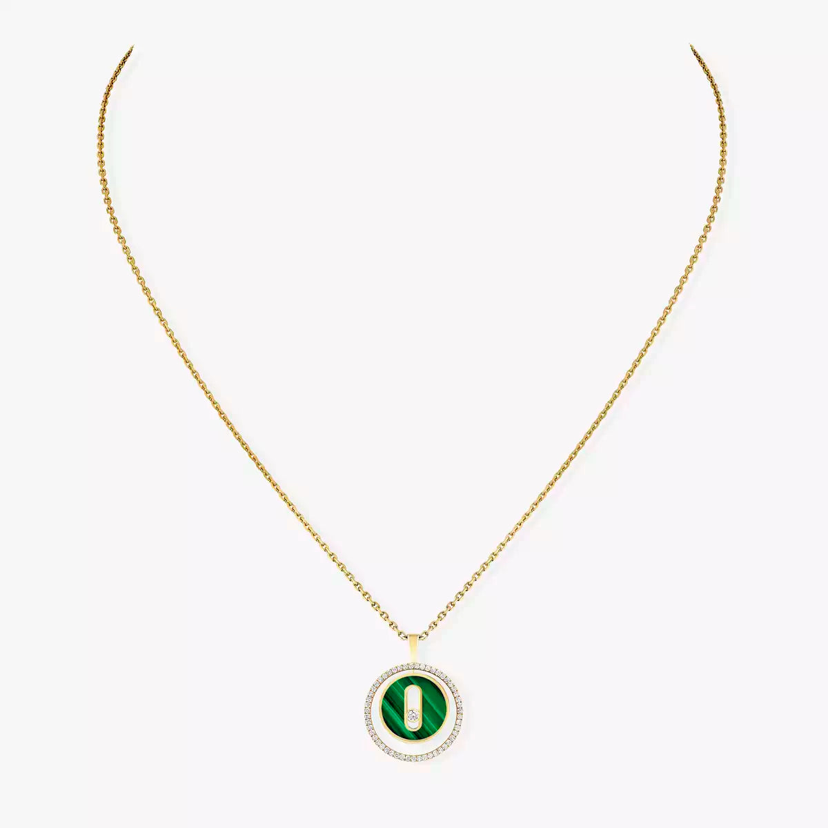 [AuraJewelry]Lucky Move Diamond Necklace in Rose Gold and White Mother-of-Pearl
