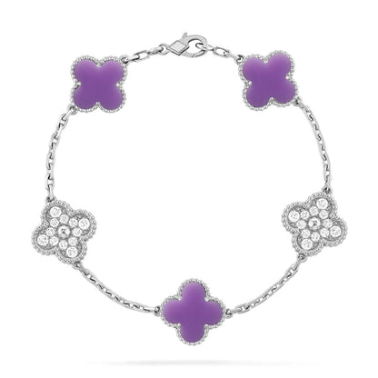 [AuraJewelry]New CLOVER 5 MOTIF LIGHT PURPLE BRACELET COLLECTION