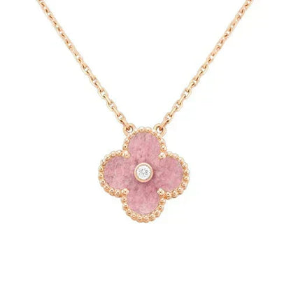 ¡®AuraJewelry¡¯CLOVER 15MM DIAMOND RHODONITE NECKLACE