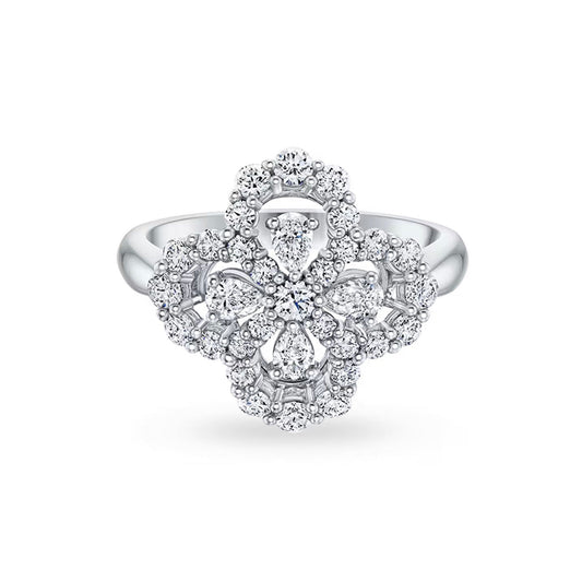 ¡®AuraJewelry¡¯LOOP RING FULL MOTIF DIAMOND 16MM SILVE