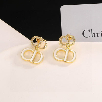 [AuraJewelry]Gold CD Letter Stud Earrings
