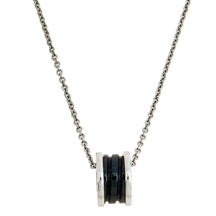 [AuraJewelry]ZERO 1 BLACK CERAMIC SILVER NECKLACE