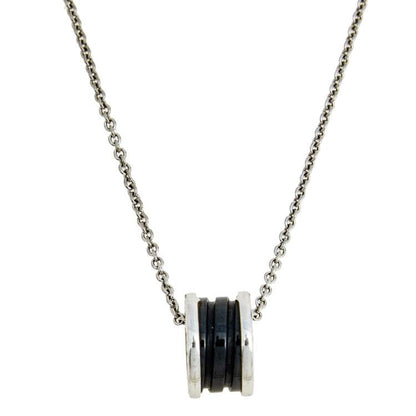 [AuraJewelry]ZERO 1 BLACK CERAMIC SILVER NECKLACE