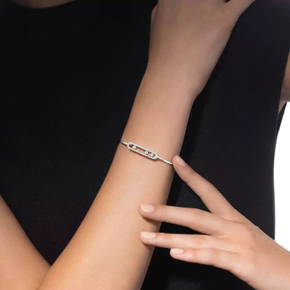 [AuraJewelry]Move Pavé Diamond Bangle Bracelet M