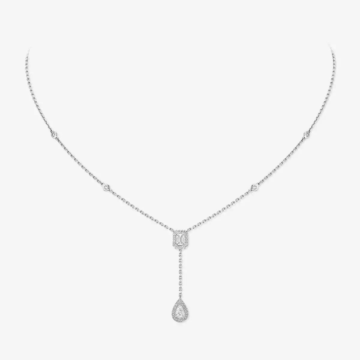 [AuraJewelry]Gold Diamond Tie Necklace