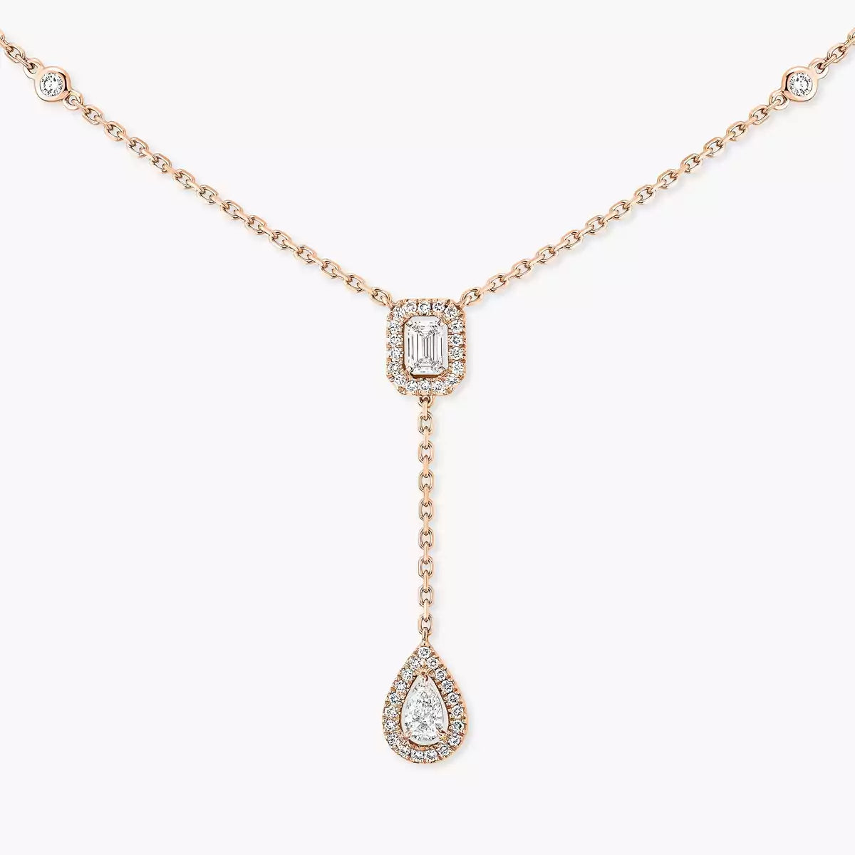 [AuraJewelry]Gold Diamond Tie Necklace