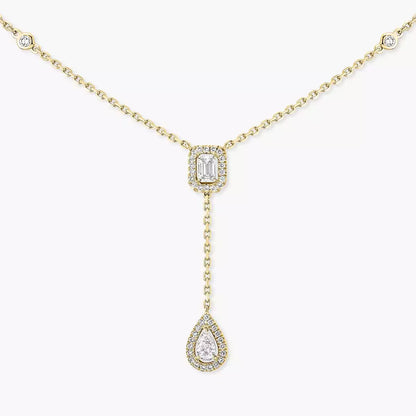 [AuraJewelry]Gold Diamond Tie Necklace
