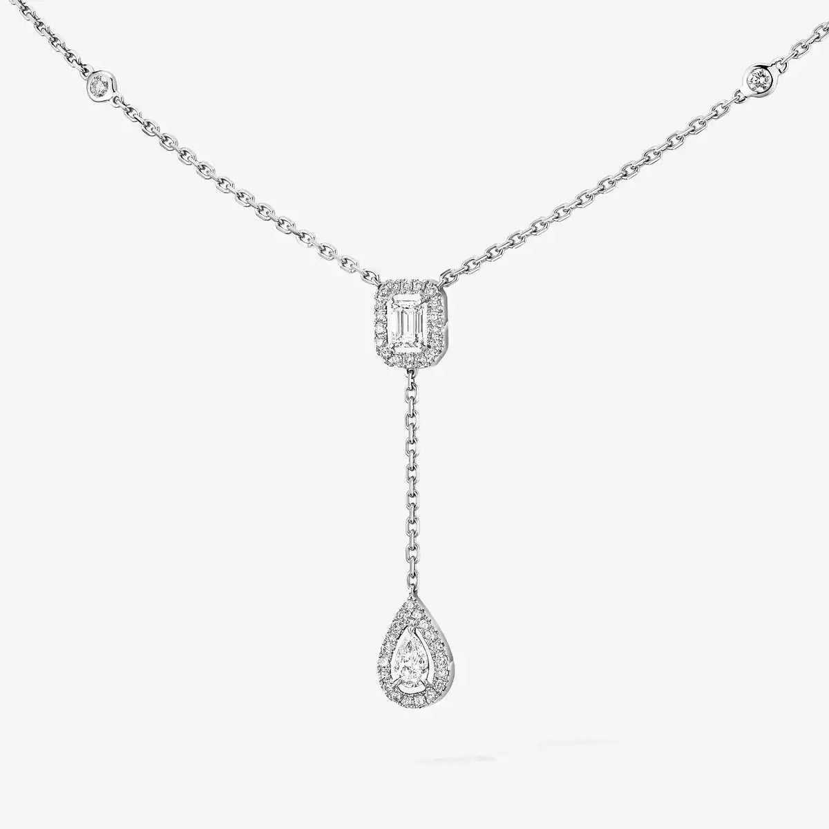 [AuraJewelry]Gold Diamond Tie Necklace
