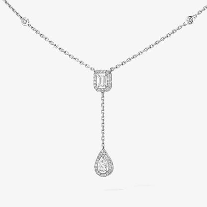 [AuraJewelry]Gold Diamond Tie Necklace