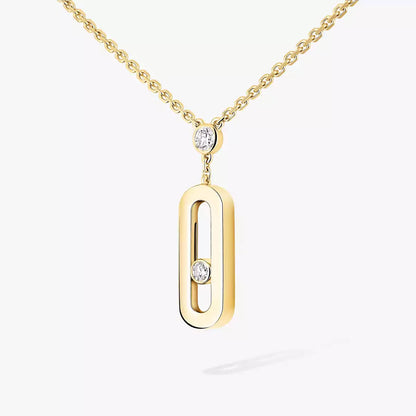 [AuraJewelry] Move Uno Gold Diamond Long Necklace