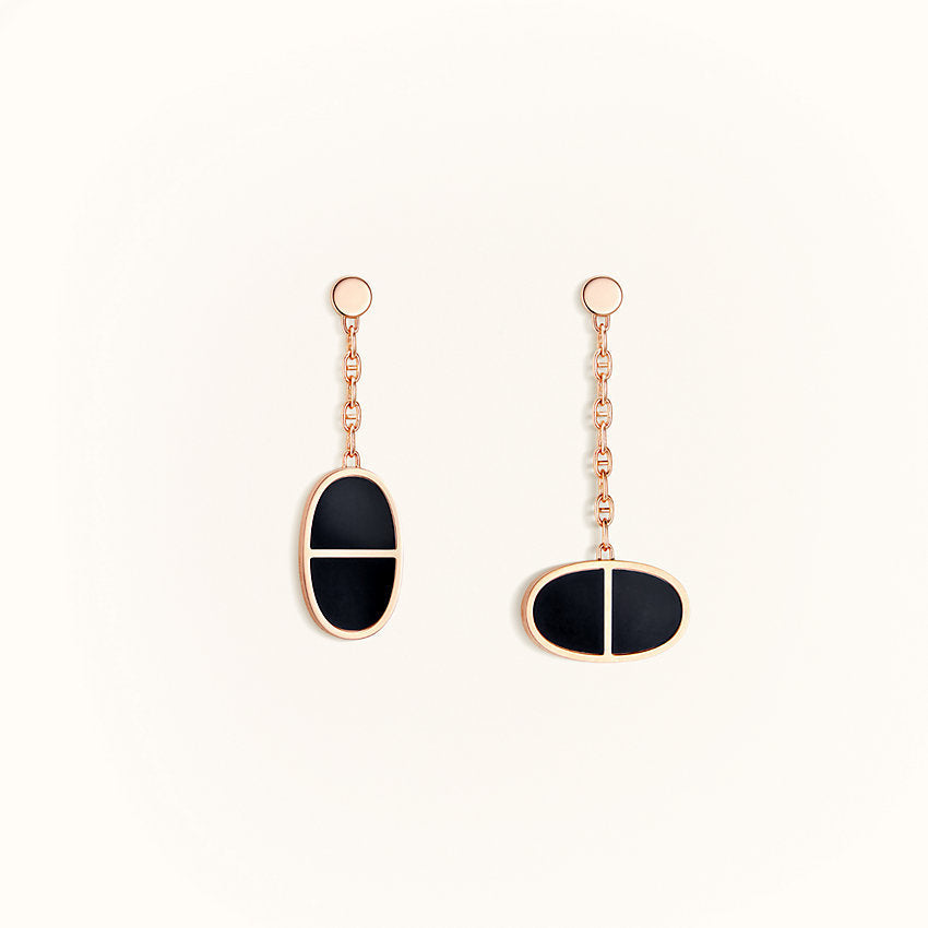 ¡®AuraJewelry¡¯CHAINE VERSO BLACK CERAMIC EARRINGS