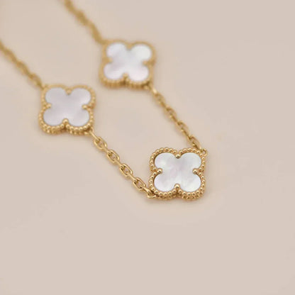 [AuraJewelry]New CLOVER WHITE PEARL MOP 5 MOTIF BRACELET COLLECTION