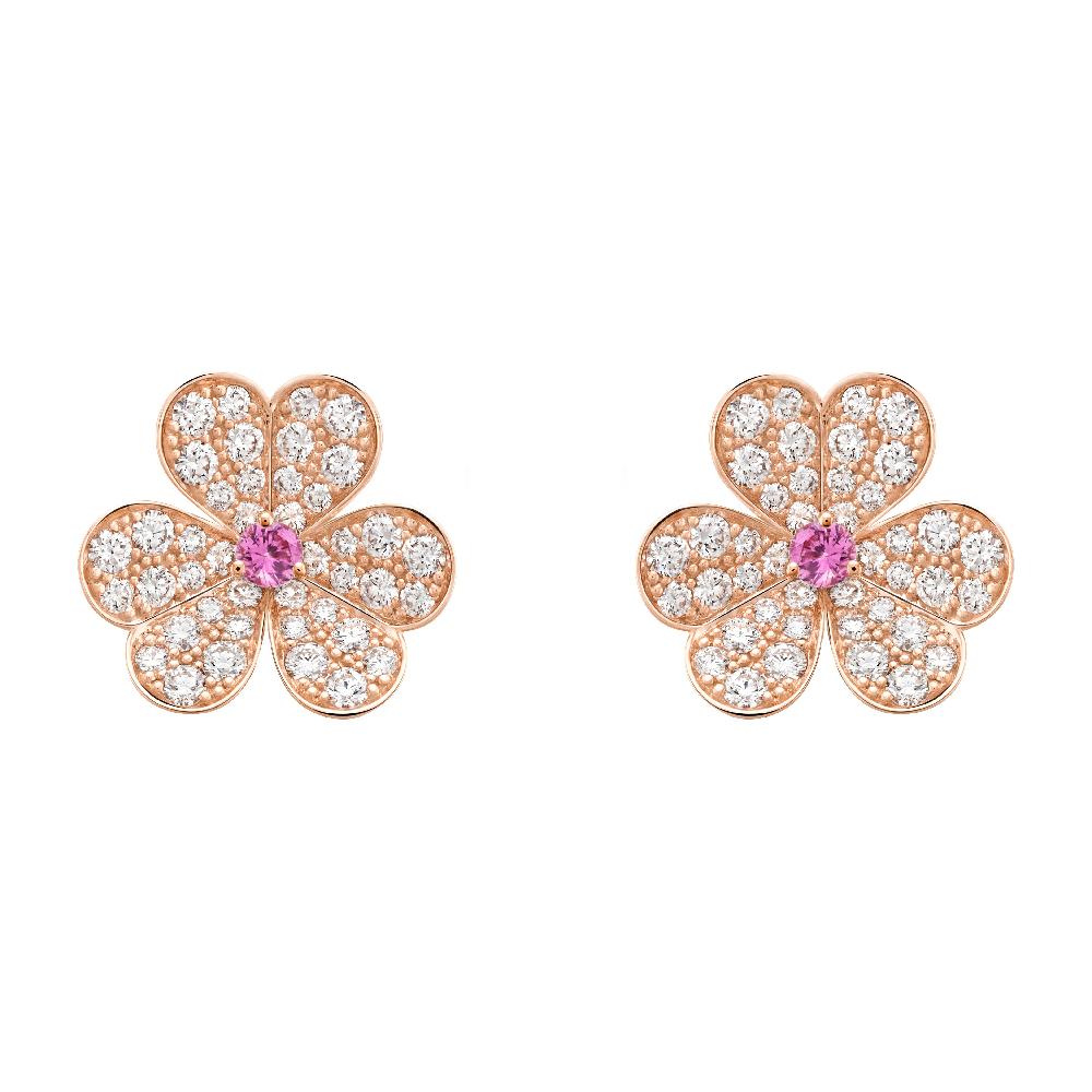 ¡®AuraJewelry¡¯FRIVOLE PINK GOLD FLOWER DIAMOND EARRINGS