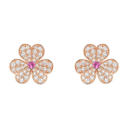 ¡®AuraJewelry¡¯FRIVOLE PINK GOLD FLOWER DIAMOND EARRINGS