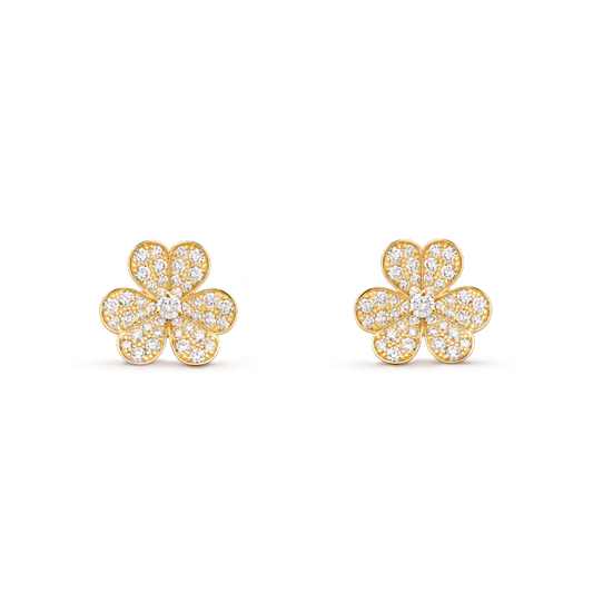 ¡®AuraJewelry¡¯FRIVOLE GOLD FLOWER DIAMOND EARRINGS