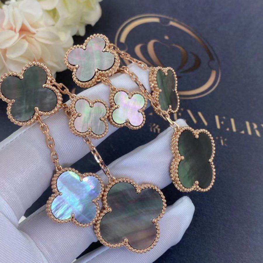 ¡®AuraJewelry¡¯CLOVER EARRINGS DARK MOP 4 MOTIFS ROSE GOLD