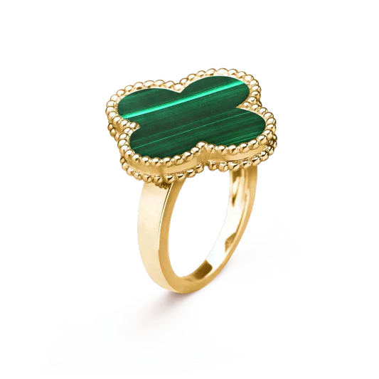 ¡®AuraJewelry¡¯CLOVER MALACHITE RING