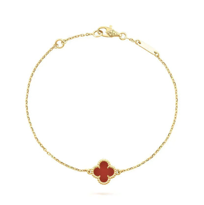 ¡®AuraJewelry¡¯CLOVER  CARNELIAN SINGLE FLOWER BRACELET