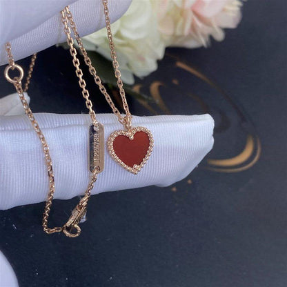 ¡®AuraJewelry¡¯SWEET CLOVER CARNELIAN HEART NECKLACE