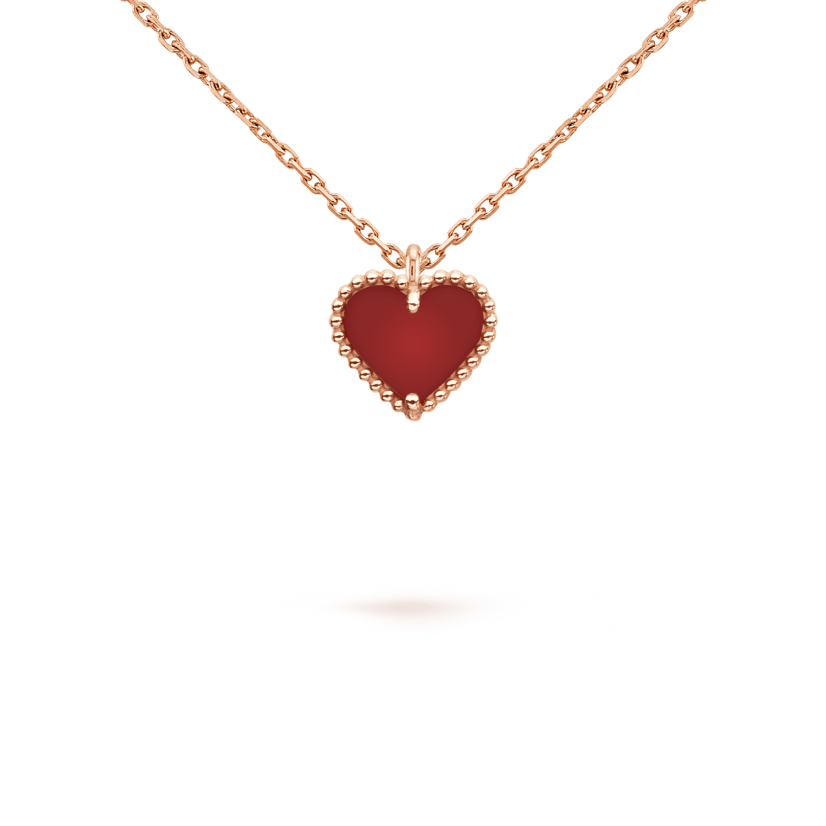 ¡®AuraJewelry¡¯SWEET CLOVER CARNELIAN HEART NECKLACE