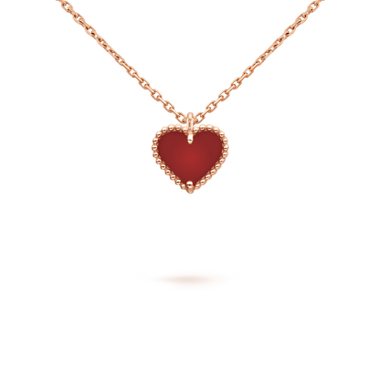 ¡®AuraJewelry¡¯SWEET CLOVER CARNELIAN HEART NECKLACE