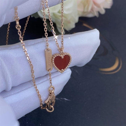¡®AuraJewelry¡¯SWEET CLOVER CARNELIAN HEART NECKLACE